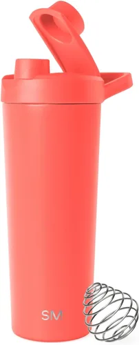 Vista 26 de Simple Modern - Botella agitadora de acero inoxidable con bola de 24 onzas Taza metálica aislada para mezclas de proteínas, batidos y Negro