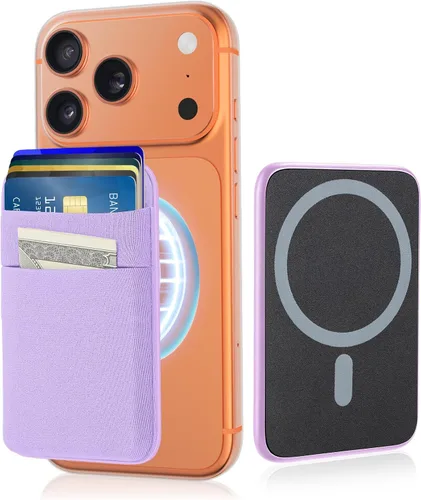 Vista 9 de Senose Compatible con la cartera Magsafe, soporte para 6 tarjetas, cartera magnética delgada y elástica para la parte posterior del teléfono Negro