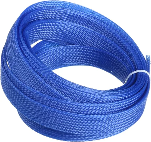 Vista 3 de Othmro Funda de cable trenzado expandible de PET de 16.4 pies, protector de cable flexible de 11/16 pulgadas, funda de organización de cables