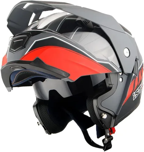 Vista 9 de 1Storm Nuevo Casco Modular de Cara Completa para Motocicleta con Doble Visera Abatible: HJK910 DSPORT