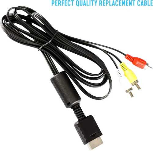 Vista 7 de Cable AV de 6 pies para PS2, PS1, PS3, AV a RCA, audio y video, cable de TV compuesto compatible con Playstation 1, 2, 3