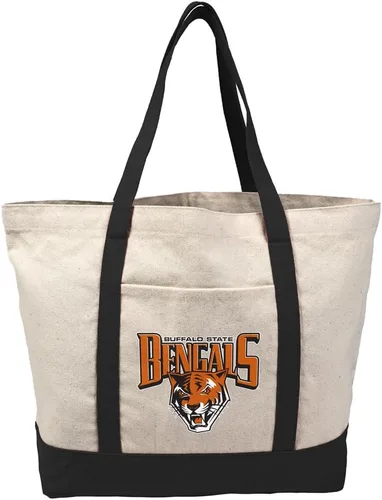 Vista 223 de Campus Lab Bolsa de lona con logotipo primario colegiado con bolsillo externo, bolsa de hombro reutilizable para ir de compras, playa Águilas A&m