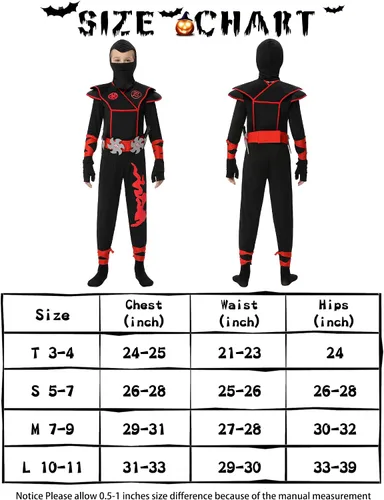 Vista 4 de Disfraz de Ninja Deluxe de Halloween para niños, disfraz de Ninja con accesorios de espuma Ninja