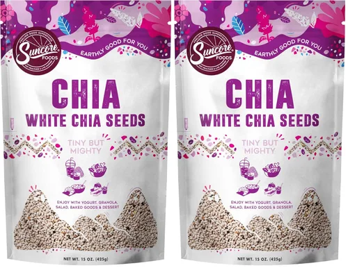 Vista 10 de Suncore Foods Semillas orgánicas de chía blanca, 15 onzas, superalimentos, sin gluten USDA Organic, Plant-Based, Vegan, GMO-Free, Gels Easily, For