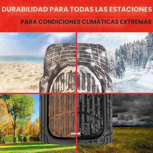 Vista 4 de Motor Trend -2 alfombrillas delanteras para el piso del automóvil- Forros de contorno FlexTough negros - Alfombrillas de goma resistentes