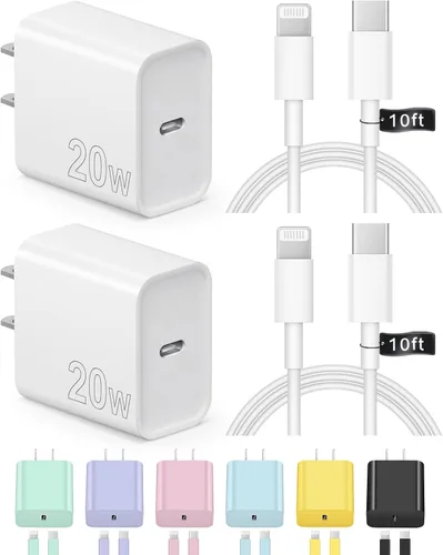 Vista 12 de Cargador para iPhone de carga rápida USB C, cargador tipo C, carga iPad con cable de carga C de 6 pies, compatible con iPhone14/14 Pro Negro