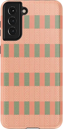 Vista 25 de Casely Funda para Galaxy S21 Here Comes The Sun Colorblock Sunset Diseño protector delgado esencial de doble capa Aquí viene el sol