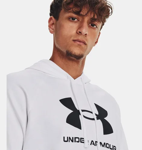 Vista 4 de Under Armour Rival - Sudadera con capucha para hombre, de vellón y con logotipo