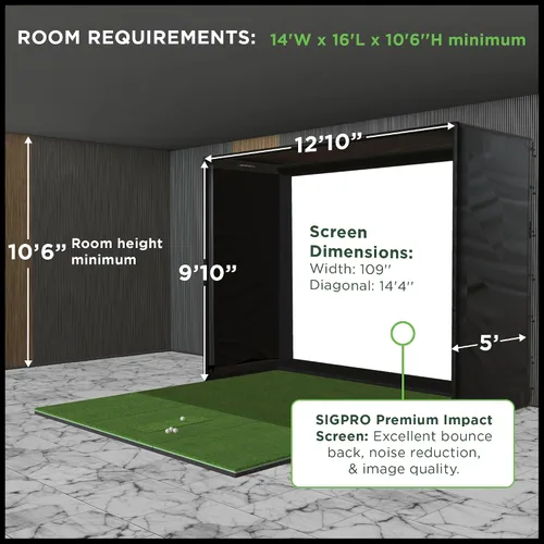 Vista 5 de The Indoor Golf Shop DIY Golf Simulator Enclosure - Easy-Setup Golf Simulators for Home - Includes SIGPRO Premium Impact Golf Screen, Enclosure