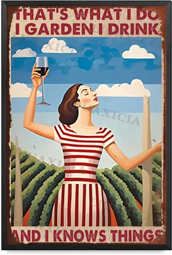 Vista 13 de Cartel de hojalata That's What I Do I Garden I Drink And I Knows Things for Family Warehouse Garden 8.00"x12.00