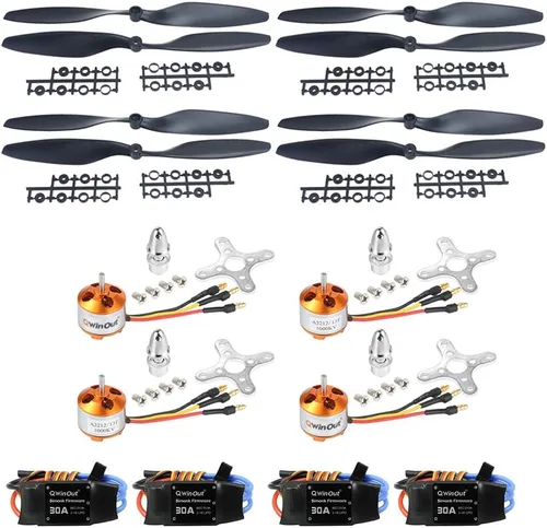 Vista 7 de QWinOut A2212 1000 KV 13T Motor superior + ESC 30A + Hélice 1045 para F450 F500 F550 DIY Drone Kit (1 juego)