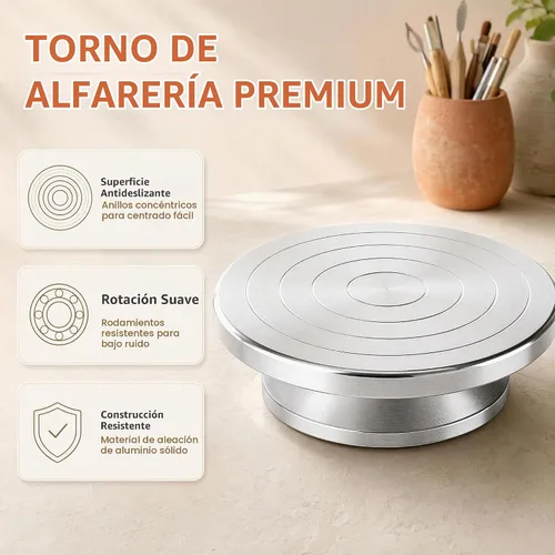 Vista 3 de Placa giratoria de cerámica de 5,9 pulgadas, rueda de bandas de aluminio