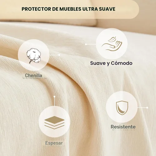 Vista 5 de MYSKY HOME Funda para sofá seccional, 2 piezas de fundas de sofá de felpilla para sofá en L, protector de muebles para mascotas, niños, funda