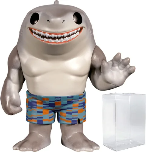 Vista 8 de POP Suicide Squad - Figura de vinilo King Shark [Nanaue] Funko Pop! (Con funda protectora de caja compatible), multicolor, 3.75 pulgadas