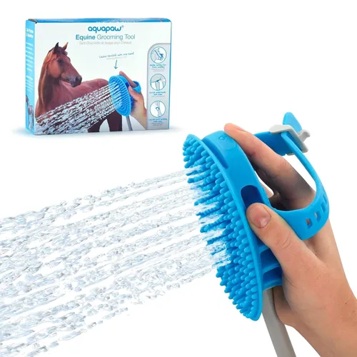 Vista 9 de Aquapaw Cepillo de baño para perros Pro y accesorio de ducha para perros, goma de silicona grande, rociador y depurador en uno con accesorio