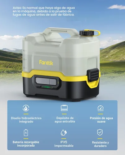 Vista 2 de Fanttik NB8 Nano pulverizador eléctrico inalámbrico portátil con tanque de 2.1 galones, cabezal de pulverización retráctil, batería de litio de 2600