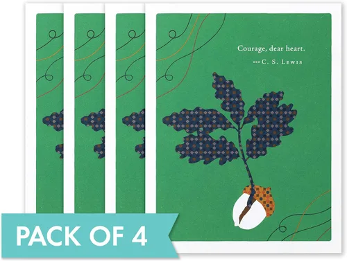 Vista 5 de Compendium Positively Green - Paquete de 4 tarjetas de aliento – Courage dear, heart (cuatro tarjetas en total, un diseño, con sobres)