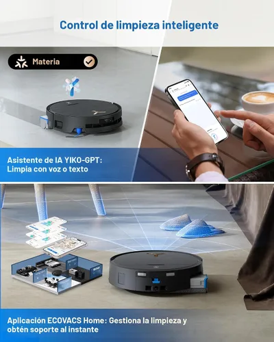 Vista 9 de ECOVACS DEEBOT X9 PRO Omni Robot Aspirador y Fregasuelos, 16,600Pa de succión potente, fregona OZMO con rodillo autolavable instantáneo, ZeroTangle