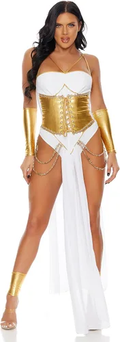 Vista 4 de Forplay Disfraz de diosa para mujer, conjunto de disfraz sexy de Toga de belleza inmortal
