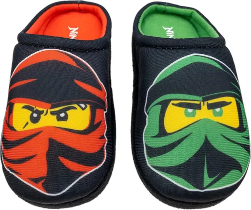Vista 4 de LEGO Ninjago - Conjunto de pijama para niños, Kai & Lloyd con pantuflas a juego, talla 45 a 1012