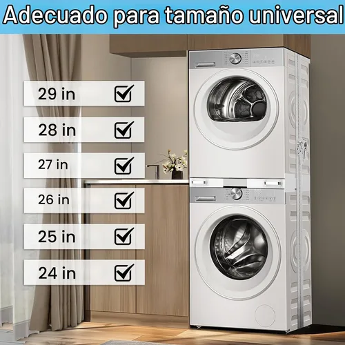 Vista 4 de Kit de apilamiento para lavadora y secadora, diseño ajustable que se adapta a la mayoría de lavadoras y secadoras