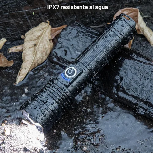 Vista 7 de Linterna recargable de 99,000 lúmenes altos, paquete de 2 linternas recargables superbrillantes para el hogar, luz LED de larga duración de 15 horas