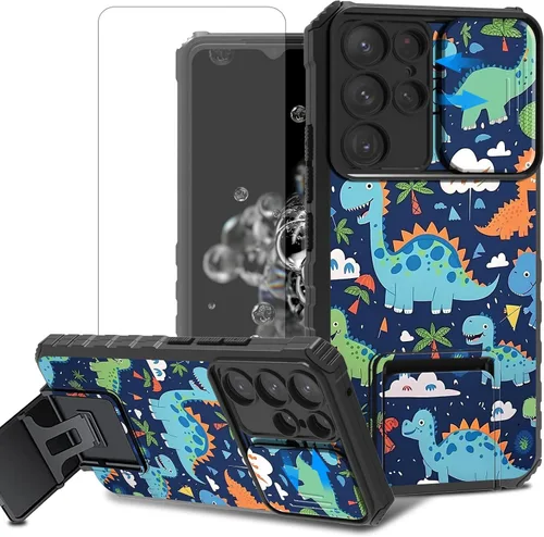 Vista 60 de Funda para teléfono Samsung Galaxy A15 5G con protector de pantalla con cubierta deslizante para cámara y soporte de doble capa híbrida resistente a