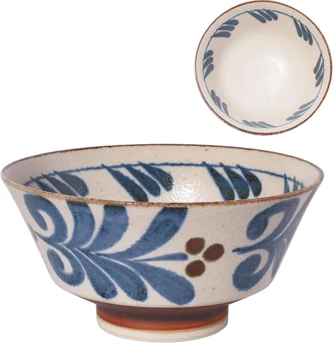Vista 24 de Minorutouki mino ware PAIKAJI cuenco de fideos antitipo flor φ7.2×H3.6in 16.58oz