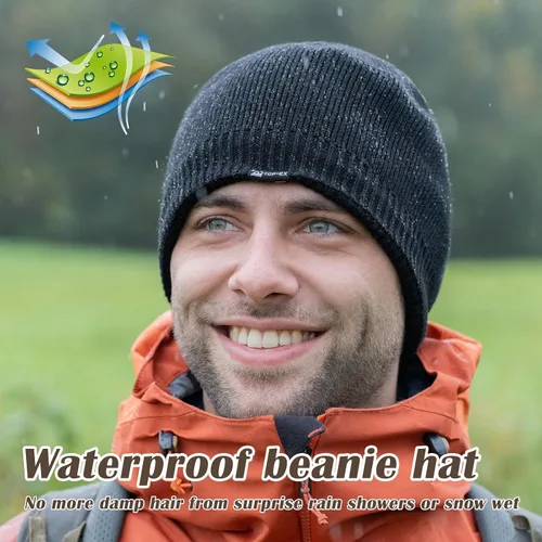 Vista 2 de TOP-EX LXLXXL - Gorro de lana merino impermeable con forro polar para todo tipo de clima invierno cálido