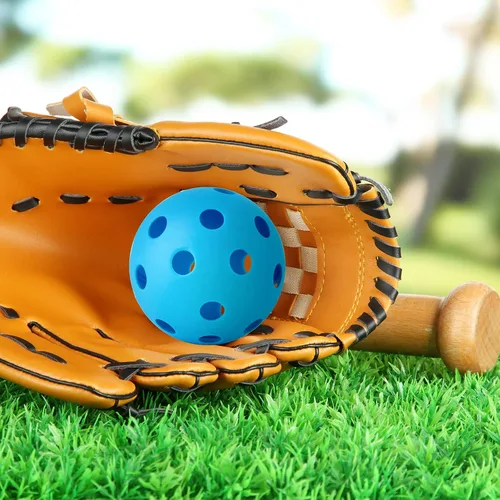Vista 5 de Coopay Paquete de 18/36 pelotas de práctica de béisbol, bolas de entrenamiento de plástico, bolas de softball huecas ligeras para golpe