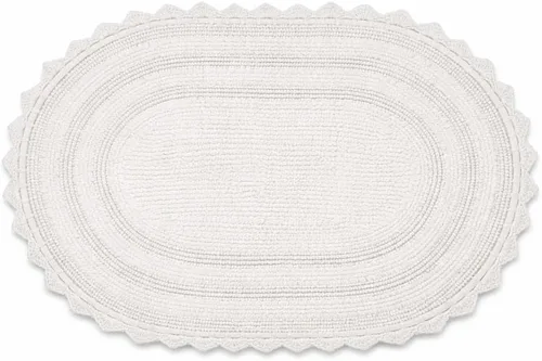Vista 20 de Royal Blaze Tapete de baño de algodón rojo, reversible, pequeño ovalado de 18 x 26 pulgadas, lavable y decorativo