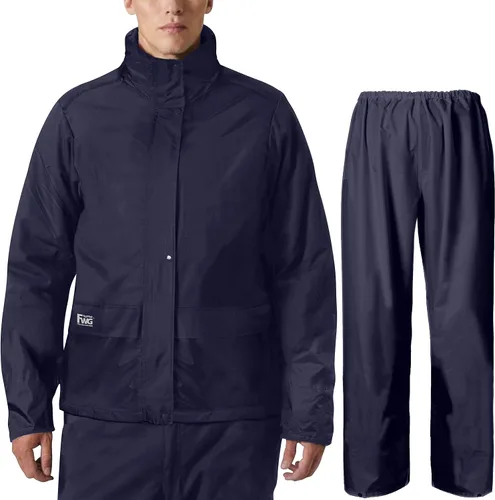 Vista 5 de Trajes de lluvia de alta visibilidad, chaqueta de seguridad reflectante, ligera, impermeable, abrigo de lluvia