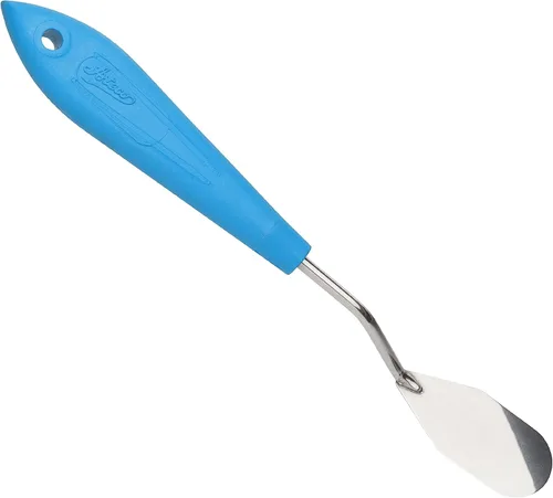 Vista 3 de Ateco Espátula desplazada, paleta con forma de diamante de 1.4 pulgadas, mango de plástico antideslizante, plata