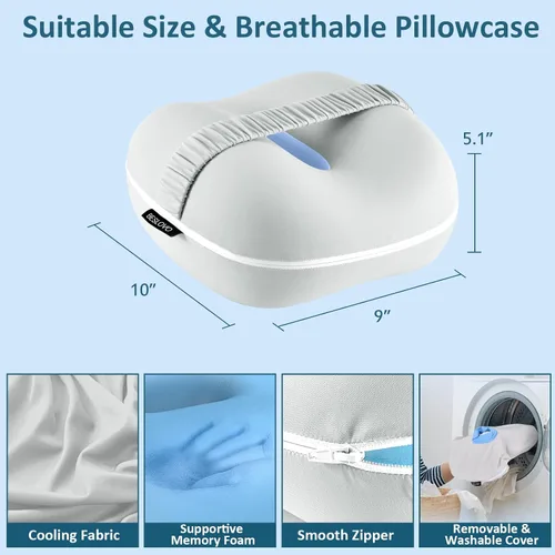 Vista 3 de Almohada de rodilla para dormir de lado, almohada de espuma viscoelástica para dormir de lado, almohada entre piernas para aliviar el dolor