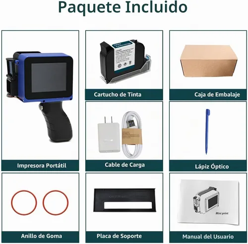 Vista 7 de Impresora de inyección de tinta mini de mano Phezer PC11 para superficie plana y curva, con pantalla táctil y cartucho de tinta de secado rápido