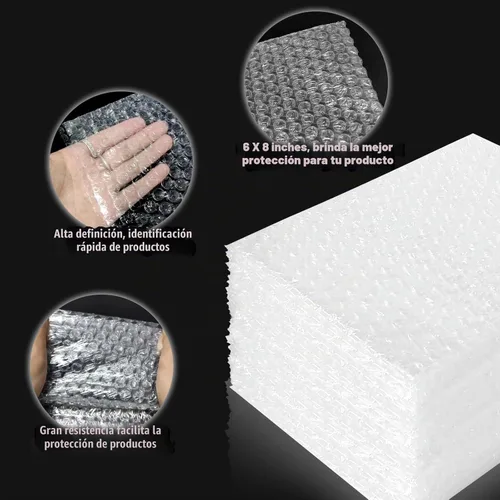 Vista 4 de 200 piezas de bolsas de plástico de burbujas, 4 x 6 pulgadas Bolsas de plástico de burbujas transparentes Materiales de embalaje para artículos