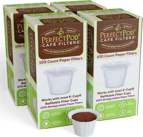 Vista 10 de Perfect Pod - Forros de papel reutilizables para cápsulas de café K Cup, se adapta a todas las marcas, compatible con todas las cápsulas