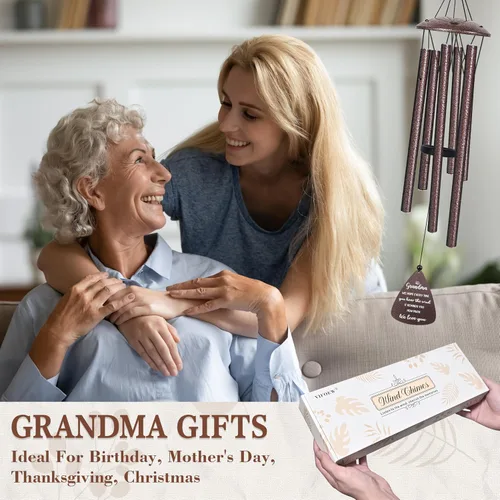 Vista 2 de Regalos para abuela, campanillas de viento de bronce de 32 pulgadas, regalos para abuela, el mejor regalo de cumpleaños o Navidad para abuela