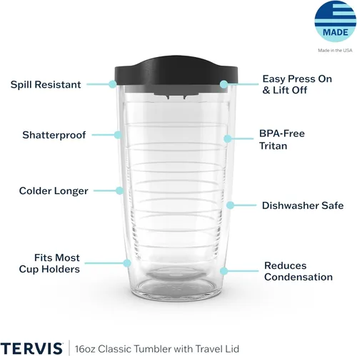 Vista 3 de Tervis Vaso aislado de doble pared Thank a Medical Professional fabricado en Estados Unidos mantiene las bebidas frías y calientes, 16 onzas