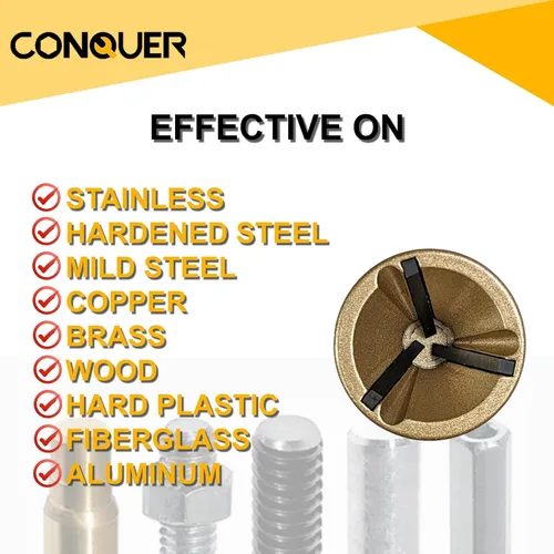 Vista 4 de Conquer Tools Ultimate Precision Bundle: Juego de herramientas de chaflán de desbarbado con hoja de tungsteno premium y barra de extensión magnética