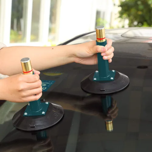 Vista 6 de Un par de ventosas verticales de 6 pulgadas con mango de metal, tazas verticales de mano resistentes para superficies planas a curvas, bomba