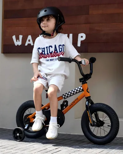 Vista 4 de vollsch BMX Style 12, 14, 16 pulgadas, ruedas de entrenamiento para niños, bicicleta de 20 pulgadas con soporte para niños y niñas de 2 a 14 años