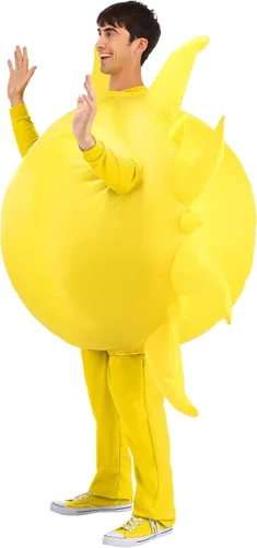 Vista 4 de Disfraz inflable de sol para adultos, estándar, Amarillo