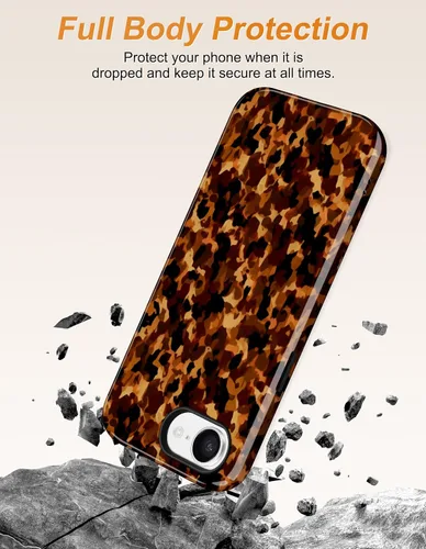 Vista 232 de Jusy Funda compatible con MagSafe con estampado de caparazón de tortuga marrón para iPhone 7/8/SE, cubierta protectora de TPU suave magnética
