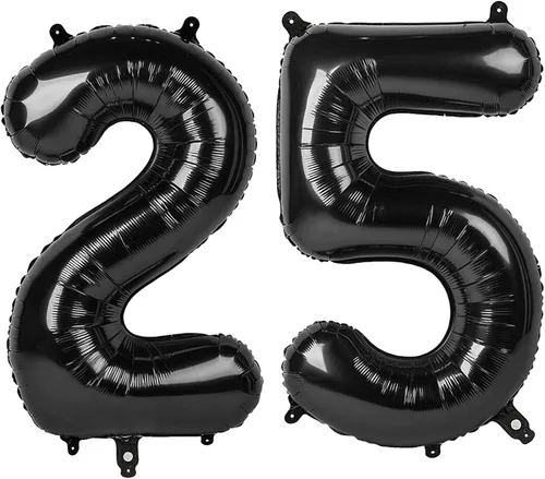 Vista 289 de Globos con números de 40 pulgadas, color negro, para decoraciones de cumpleaños de 10 a 100 años Jumbo 40In & Vibrant Color, With Hanging Holes