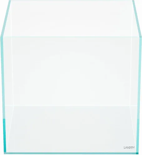 Vista 28 de LANDEN 25C 3.7 Galones Cubo Tanque de Acuario Sin Montura de Hierro Bajo, W9.84×D9.84×H9.84 pulg(25x25x25cm) 5mm de Grosor con Almohadilla
