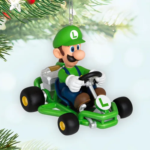 Vista 3 de Adorno de Navidad Hallmark Keepsake, Nintendo Mario Kart Luigi, Regalos para Jugadores