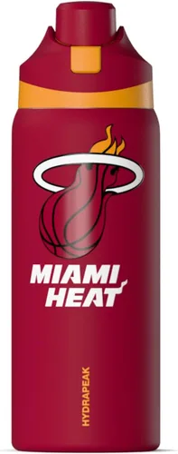 Vista 22 de Hydrapeak Botella de agua aislada de 32 onzas con licencia oficial de la NBA Atlanta Hawks Oasis con tapa y asa con botón de presión, botella