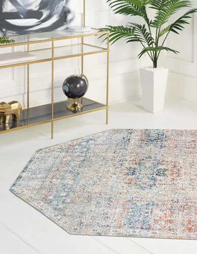 Vista 9 de Unique Loom Newport Collection - Alfombra de área con olmos (2' x 3' 11" gris/marfil)