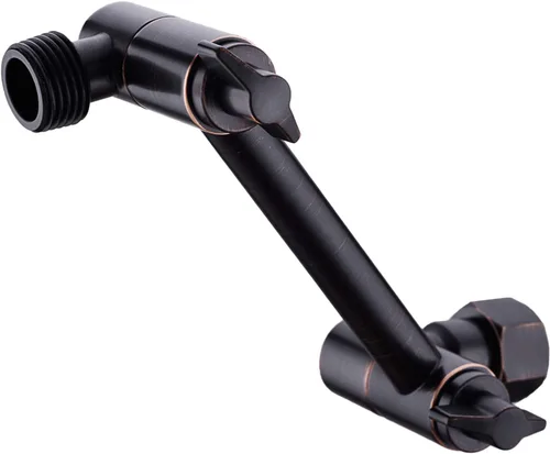 Vista 11 de TRUSTMI Brazo de ducha de latón de 4 pulgadas de altura ajustable, soporte de brazo de extensión de cabezal de ducha, latón cepillado dorado
